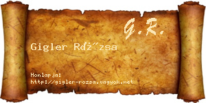 Gigler Rózsa névjegykártya